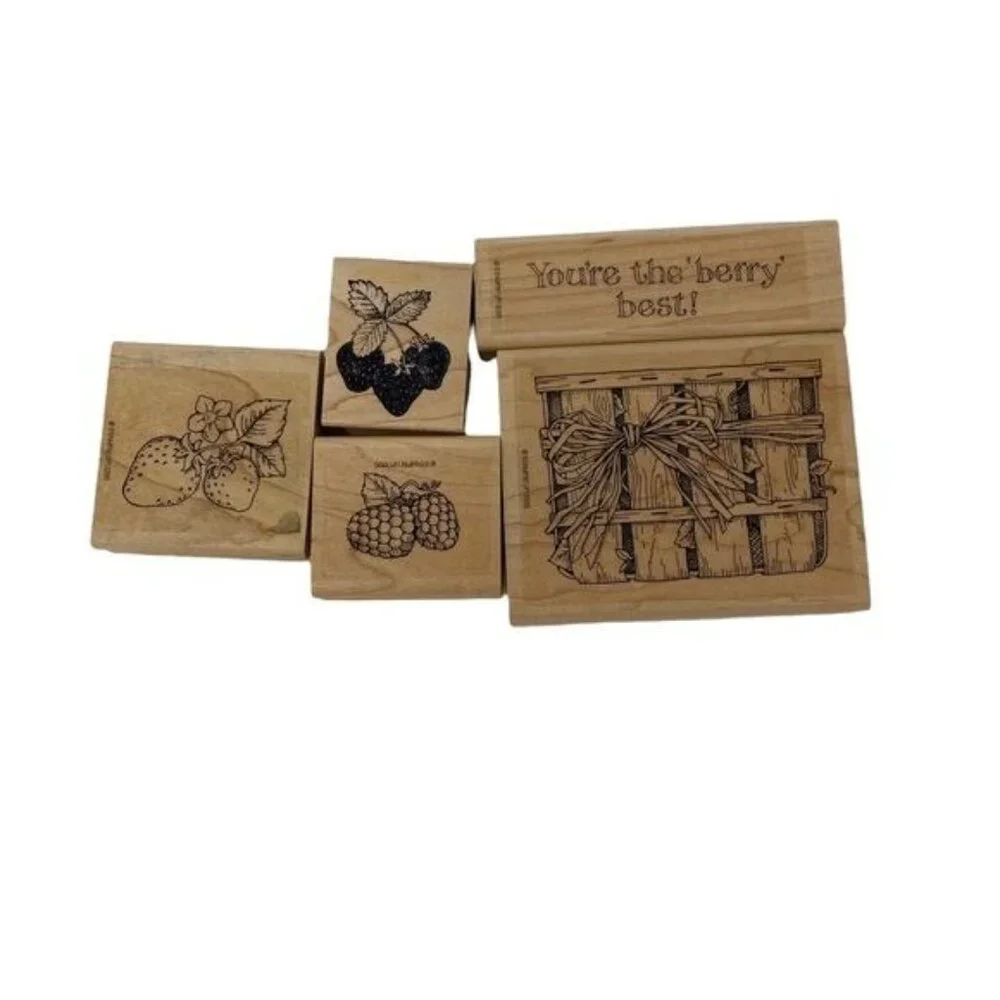 Stampin' Up! Set of 5 Fruit Berries Stamps EUC